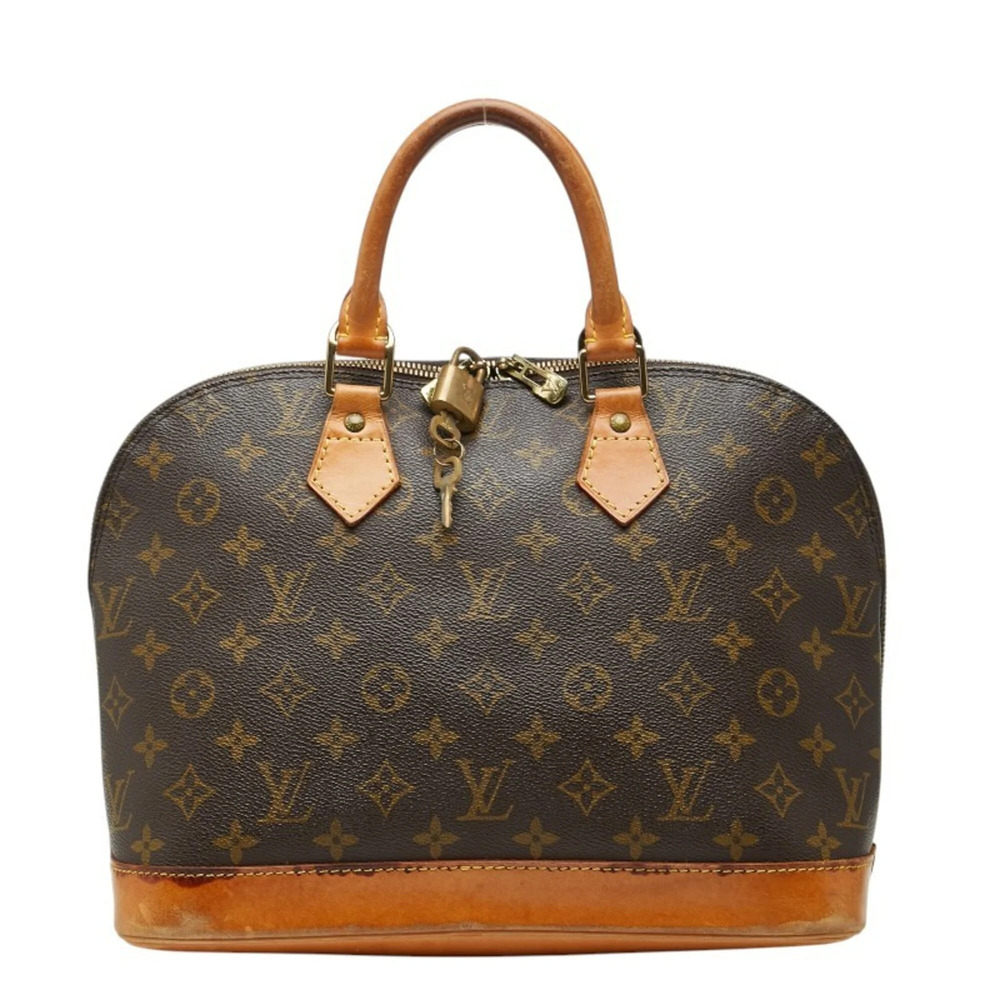 LOUIS VUITTON Brown Monogram Leather Alma PM Bag